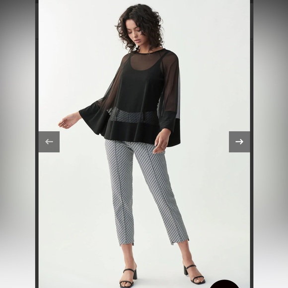 Joseph Ribkoff Luxe Sheer Bell Sleeve Blouse - Picture 3 of 11